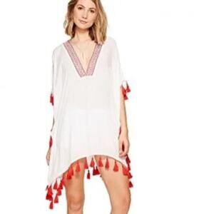 Show Me Your Mumu Trace Diamond Head Embroidered Tassel Fringe Detail Swim Cover